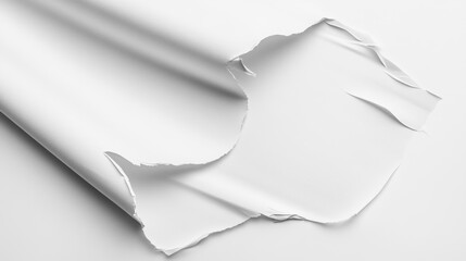 Aufkleber - A ripped-off corner of a paper with rough edges and fibers visible, often used as a prop or symbol in storytelling