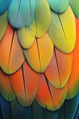 Poster - Close up shot of colorful bird's feathers, ideal for use in education or nature documentaries