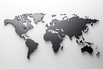 Poster - A classic black and white image of a world map, great for educational or decorative purposes
