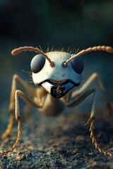 Poster - A detailed view of a insect's facial features, perfect for magnifying microscopic subjects or highlighting tiny details