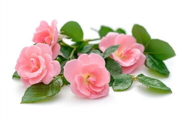 Poster - A collection of pink flowers arranged on a white surface