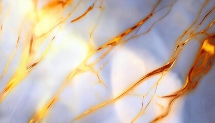 Poster - luminous gold streaks on white marble texture for abstract art, luxurious design, and elegant digital background