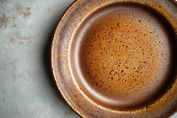 Wall Mural - A simple brown plate sitting on a table