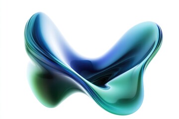 Poster - A stylized design featuring shades of blue and green on a clean white background, great for use in branding materials or as a unique accent