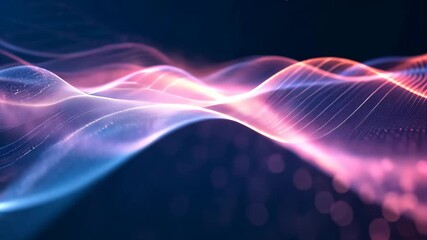 Fototapete - Exploring the ethereal beauty of abstract digital backgrounds with flowing waves of light and color in a mesmerizing design element showcasing motion and depth