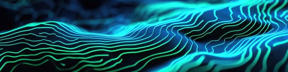 Poster - A close-up shot of a blue and green light source, great for adding a pop of color to your design or photo