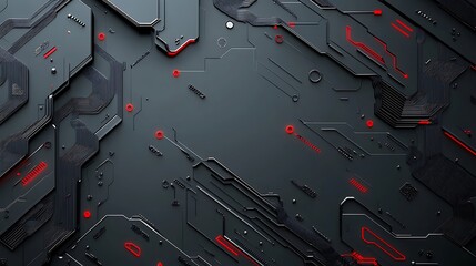 Poster - Dark tech circuit board background
