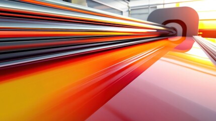 Poster - Abstract View of Colorful Light Stripes in Modern Technology Setting