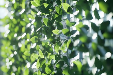 Wall Mural - A close-up shot of a bunch of green leaves, ideal for use in nature and outdoor-themed designs