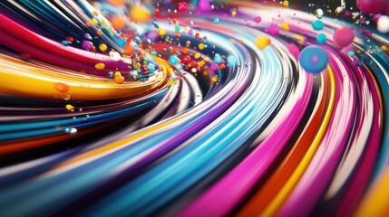 Wall Mural - colorful abstract flow with vibrant swirls and dynamic splashes