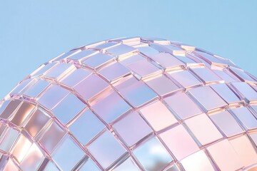 Wall Mural - modern disco ball texture reflecting blue and purple lights creating a minimalist atmosphere for des