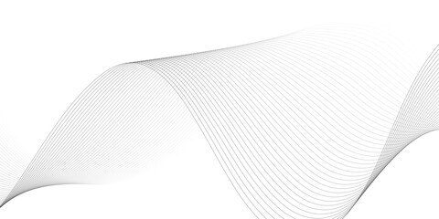 Poster - Abstract wavy grey stream element for design on transparent background isolated. Wavy white and grey lines background.	
