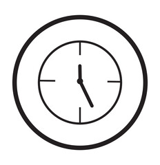 Poster - Clock time icon outline collection or set in black and white background.