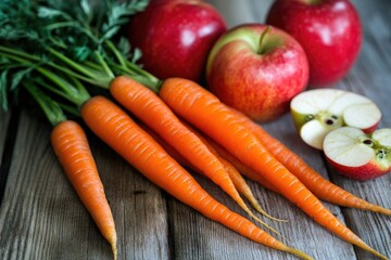 Sticker - A bunch of colorful carrots arranged on a wooden table for display or use in a kitchen setting