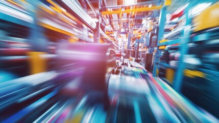 Poster - Dynamic Motion Inside a Modern Manufacturing Facility with Blurred Lines
