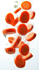 Canvas Print - carrots and sliced carrots