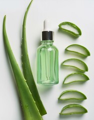 Wall Mural - Refreshing aloe vera serum.  Soothing green tones.