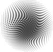 © Chorna_L - Dotted round shape. Abstract halftone gradient element. Geometric circular wavy spotted circle.