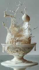 Wall Mural -   Bowl of Milk Spilling