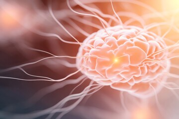 Poster - The composition features a 3D-rendered human brain with illuminated neural pathways and active nodes, illustrating complexity against a dark gradient backdrop