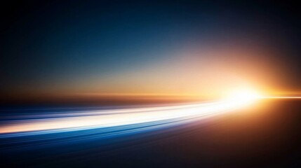 Fototapete - Electric blue light streaks flow across a dark gradient, embodying speed and technology, with open space on the right side ideal for text overlay