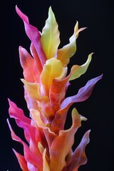 Poster - a close-up shot of a single flower on a black background, ideal for use in graphic designs and art p