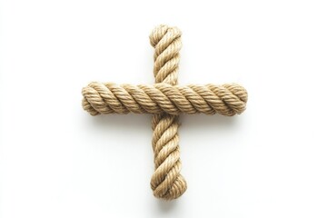 Poster - a simple rope cross shape on a clean white background, suitable for various applications