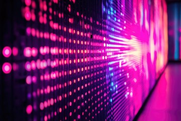 Poster - A vibrant light installation illuminates a dimly lit space