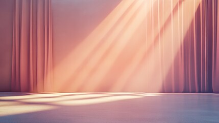 Poster - A vast, softly lit backdrop with subtle shadows. A spotlight casts a hazy glow, creating a wintery atmosphere. Perfect for showcasing products, cosmetics, or food for branding or presentations.