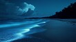 © Ruslan - At night, the beach transforms into a magical display of glowing blue lights.