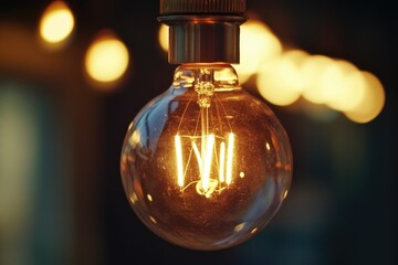 Poster - close-up shot of a light bulb with a blurred background