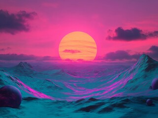 Poster - A Y2K Abstract Retro Background that combines Fluid Gradient, Wavy Nostalgic Futuristic Design, and Bokeh