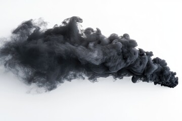 Wall Mural - A dark cloud of smoke rises from a white surface, suggesting chaos and destruction