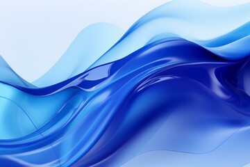Fototapete - Blue waves are creating a beautiful abstract background with smooth curves