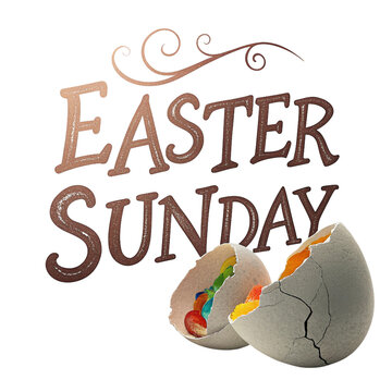 Colorful Easter Design with Decorative Eggs and Festive Sunday Text Illustration 5