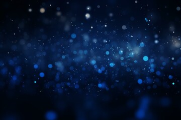 Poster - Defocused glittering blue bokeh lights creating festive and joyful atmosphere