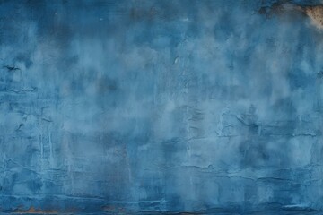 Poster - Dark blue concrete wall background with rough texture and cracks, creating an abstract and grunge aesthetic