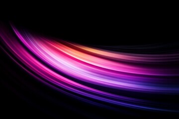 Leinwandbilder - Vivid wave lines in bright neon hues flow smoothly against a black backdrop, conveying a sense of movement and energy with ample space on the right for text