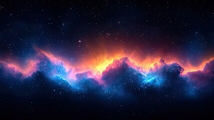 Wall Mural - celestial nebula cosmic landscape of stars and gas