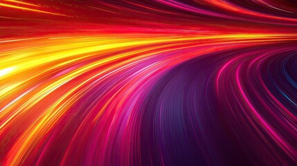 Poster - Abstract Swirling Light Trails in Vivid Red and Yellow Hues