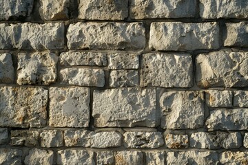 Poster - Close up of an old stone wall showing deterioration from weathering and age, creating a textured background