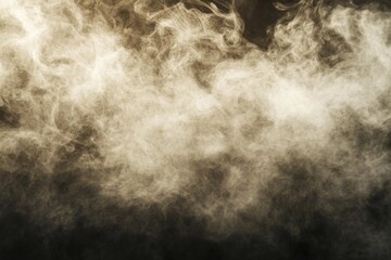 Poster - Swirling clouds of soft, ethereal smoke create an abstract pattern against a rich, grungy brown canvas background, adding depth and intrigue