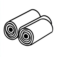 A modern illustration featuring a hand-drawn, cute pile of firewood logs, designed as a cartoon icon and isolated on a white background