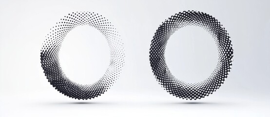 Wall Mural - an abstract modern background with halftone dots forming a circle, creating a round logo. this desig