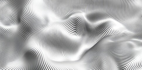 Wall Mural - a modern background with flowing gray wave curves and particles, illustrating digital energy waves a