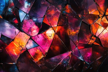 Poster - Colorful Abstract Shards with Reflections