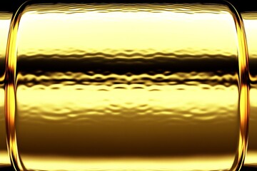 Poster - Close-up view of a shiny gold surface reflecting light in a smooth, polished texture in a well-lit environment