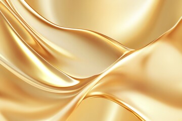 Poster - Elegant golden fabric undulating softly in vibrant light during a creative design project