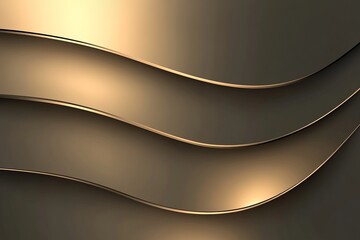 Poster - Sleek golden waves in a modern abstract design showcasing elegance and depth
