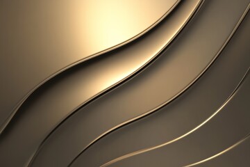 Poster - Waves of warm hues create an elegant backdrop with flowing lines and soft curves in golden tones